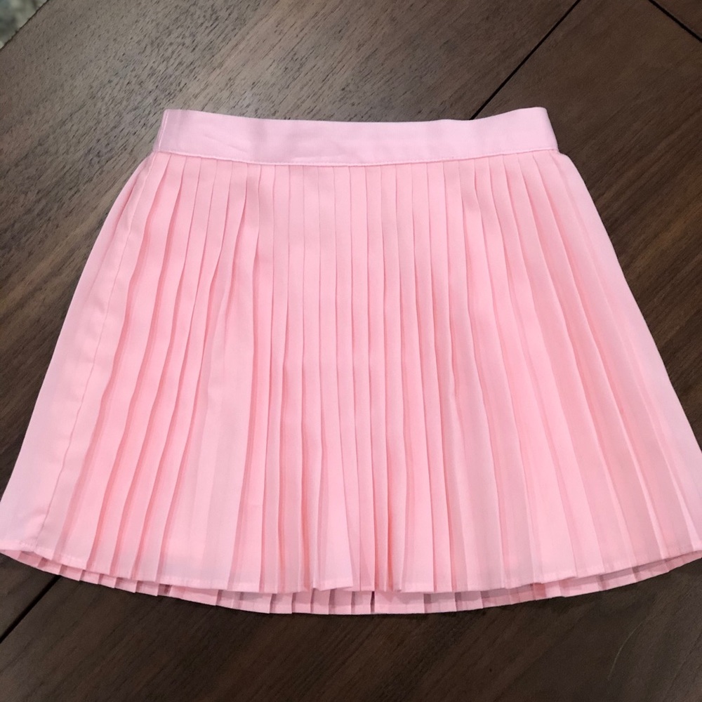 pink chiffon pleated skirt